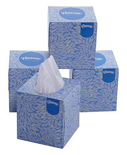 Kleenex 60042 Facial Tissue Cube 60042-2 Ply Face Tissue – 4 Tissue Boxes X 80 Facial Tissues – Sheet Size 20 X 20 Cm (320 Facial Tissues)