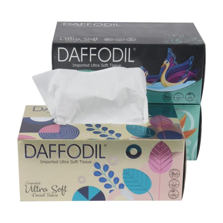 DAFFODIL 2 Ply Imported Facial Tissue Box 200 pulls Pack of 3(600 pulls, 1200sheets)