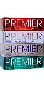 Premier Box Face Tissue Papers 100 Pulls 2Ply (Pack of 4) [Total- 400 Pulls, 800 Sheets]