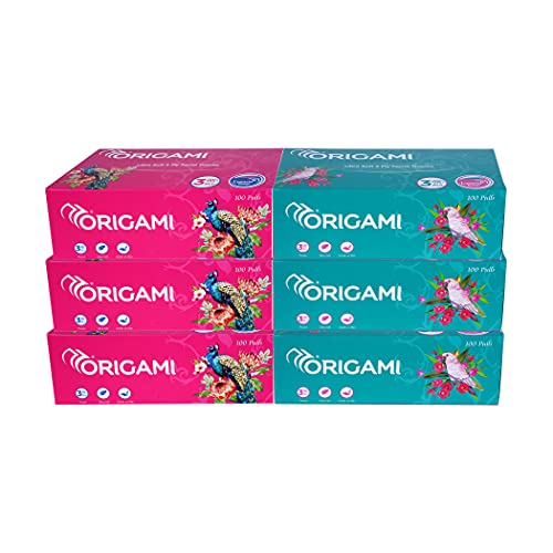 Origami 3 Ply Premium Facial Tissue Box | Car Tissue – Pack of 6 (100 Pulls Per Box, 600 Sheets)