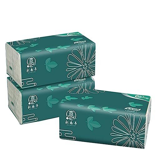 Orange Paper 4 Ply bamboo Facial Tissue ultra Soft Pack, Car Tissue Refill, Facial Tissues, Face Towel,Travel Size Pack for Car, 60 Pulls per pack Medium size (Flower_Green_Pack of 3)