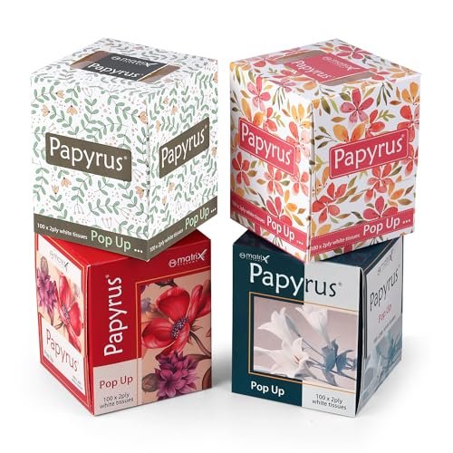 PAPYRUS Facial Tissue Papers | Face Tissue Paper Box | Car Tissue Face Wipes | Napkins For Kitchen & Home | Face Tissue For Women | Napkin Tissue Box | Facial Tissues Wipes (100x2Ply-100 Pulls/Pack-4