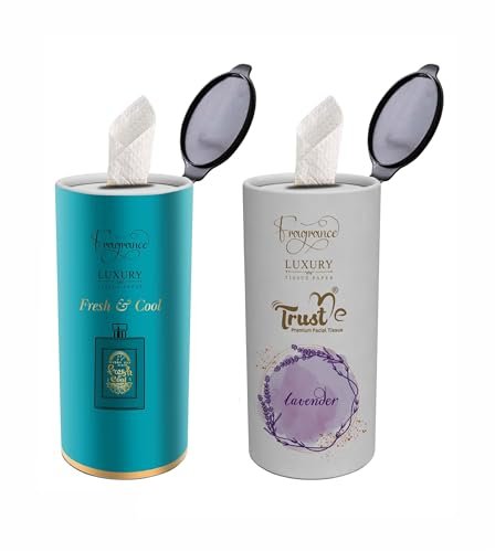 TRUST ME Perfume Facial Tissue in Paper Tube Box 14x20CM 50N Soft(Fresh & Cool and Lavender) (Pack of 2)