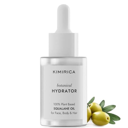 KIMIRICA Squalane, Plant-Based Super-Lightweight Face Oil|Improves Skin Hydration|Provides Light Moisturization & Reduces Fine Lines|Ideal For Every Skin Type|Mega Hydrator Vegan 30Ml