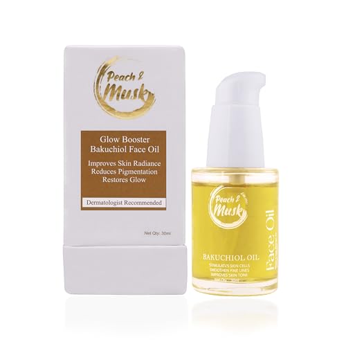 Peach and Musk Glow Booster Bakuchiol Face Oil | 100% Pure | Improves Skin Radiance | Reduces Pigmentation | Restores Glow | Suitable for all skin types | 30ml